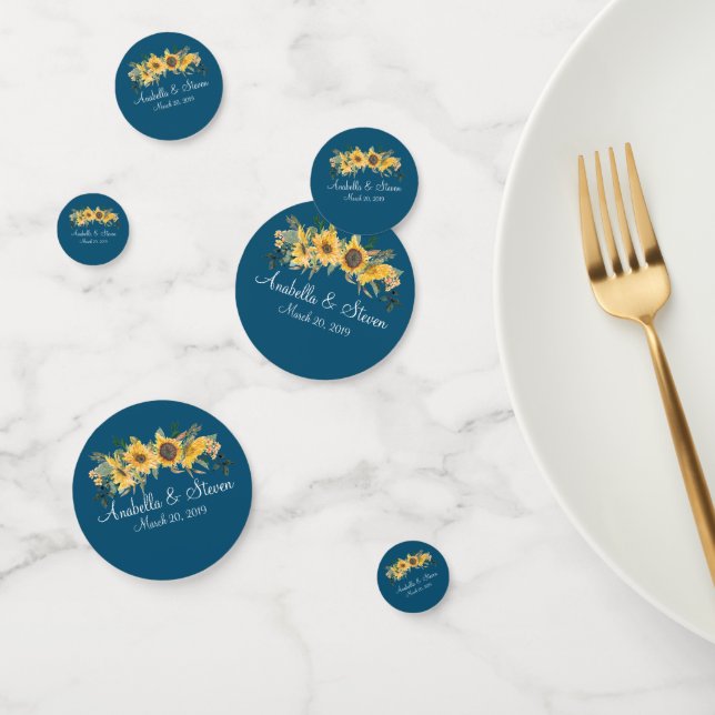 Rustic Sunflower Wedding Customize Personlized Confetti (Group)