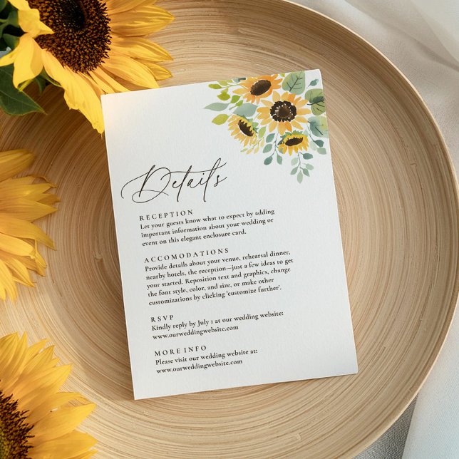Rustic Sunflower Wedding Details Enclosure Card (Creator Uploaded)