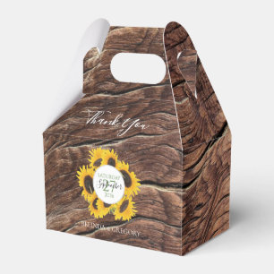Rustic Sunflower Wedding Favor Box