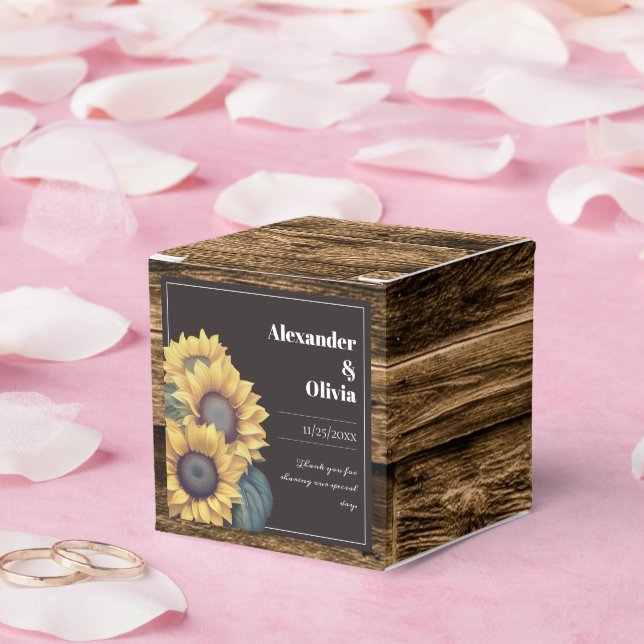 Rustic Sunflower Wedding Favor Box (Wedding)