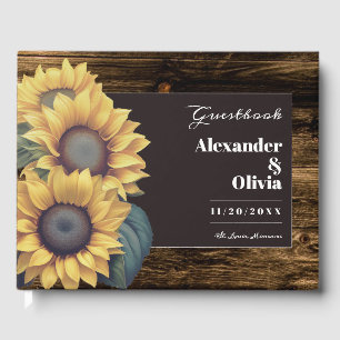 Rustic Sunflower Wedding Guest Book