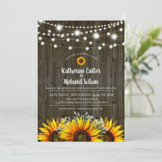 Rustic Sunflower Wedding Invitation