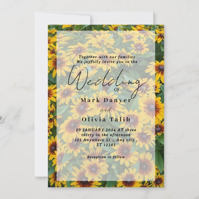 Rustic Sunflower Wedding Invitation (Front)