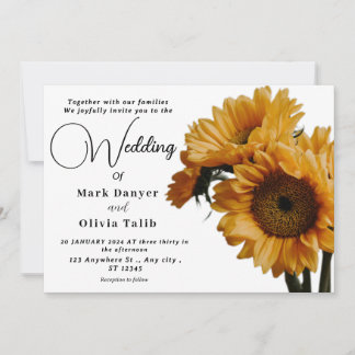 Rustic Sunflower Wedding Invitation
