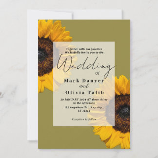 Rustic Sunflower Wedding Invitation