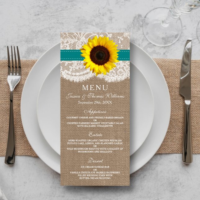 Rustic Sunflower Wedding Menu (Creator Uploaded)