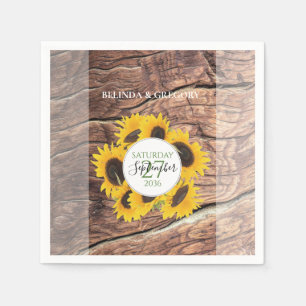 Rustic Sunflower Wedding  Napkin