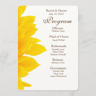 Rustic Sunflower Wedding Program
