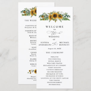Rustic Sunflower Wedding Program