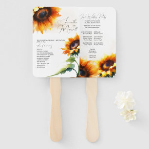Rustic Sunflower Wedding Program Fan