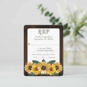 Rustic Sunflower Wedding RSVP Card