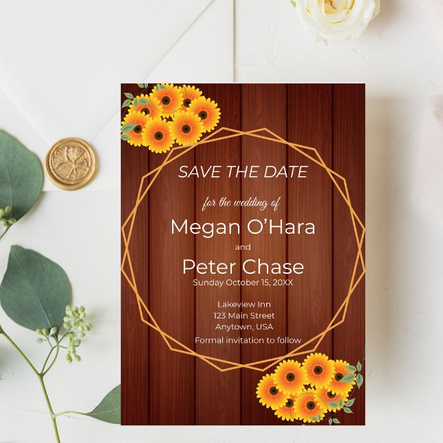Rustic Sunflower Wedding Save The Date (Creator Uploaded)
