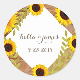 Rustic Sunflower Wedding Stickers