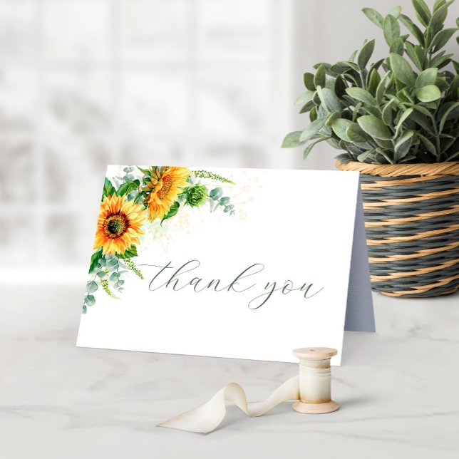 Rustic Sunflower Wedding Thank You Card (Creator Uploaded)