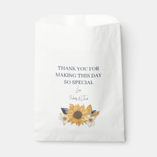 Rustic Sunflower Wedding Thank You Favour Bag