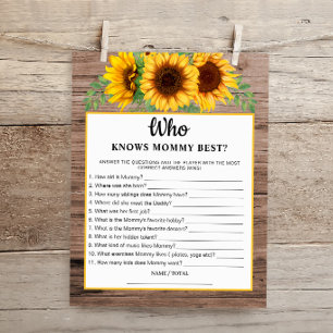 Rustic Sunflower Who knows Mommy Best Baby Game