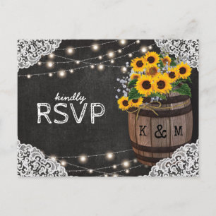 Rustic Sunflower Winery Faire-part de mariage RSVP