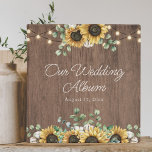 Rustic Sunflower Wood String Light Wedding Album Binder<br><div class="desc">Presenting our Rustic Sunflower Wood String Light Wedding Album! Personalize it with your names. A perfect keepsake for rustic-themed newlyweds.</div>