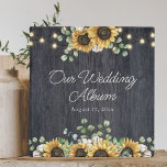 Rustic Sunflower Wood String Light Wedding Album Binder<br><div class="desc">Presenting our Rustic Sunflower Wood String Light Wedding Album! Personalize it with your names. A perfect keepsake for rustic-themed newlyweds.</div>