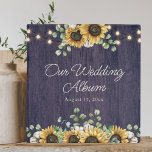 Rustic Sunflower Wood String Light Wedding Album Binder<br><div class="desc">Presenting our Rustic Sunflower Wood String Light Wedding Album! Personalize it with your names. A perfect keepsake for rustic-themed newlyweds.</div>