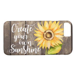 Rustic Sunflower Wood with Quote Case-Mate iPhone Case