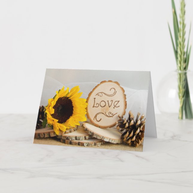 Rustic Sunflower Woodland Bridal Shower Invitation (Front)