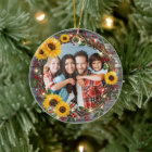 Rustic Sunflower Wreath Family Photo Christmas