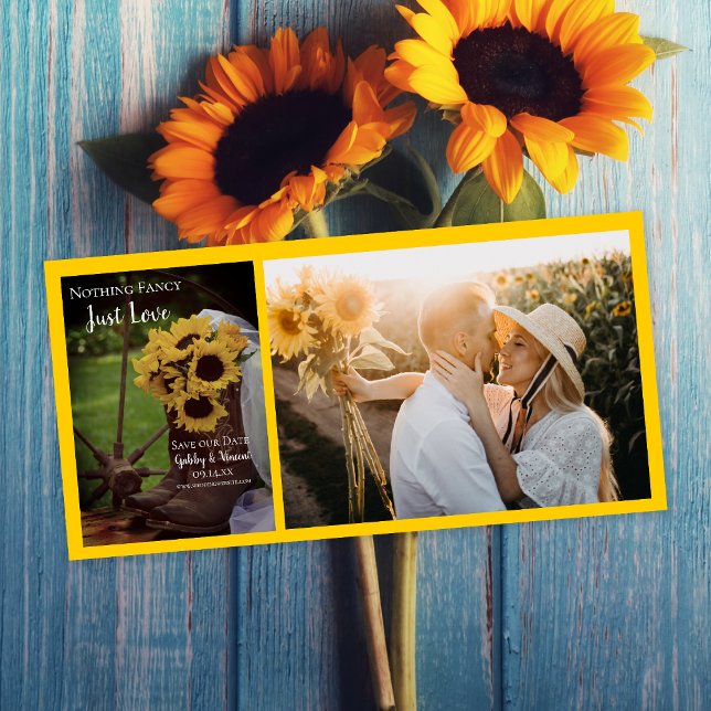 Rustic Sunflowers and Boots Wedding Save the Date (Creator Uploaded)