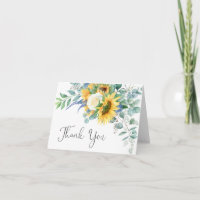 Rustic Sunflowers and Eucalyptus Thank You