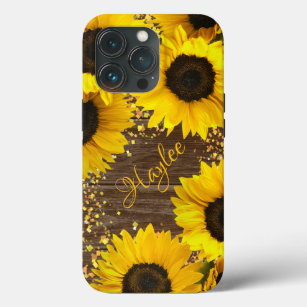 Rustic Sunflowers and Name iPhone 13 Pro Case