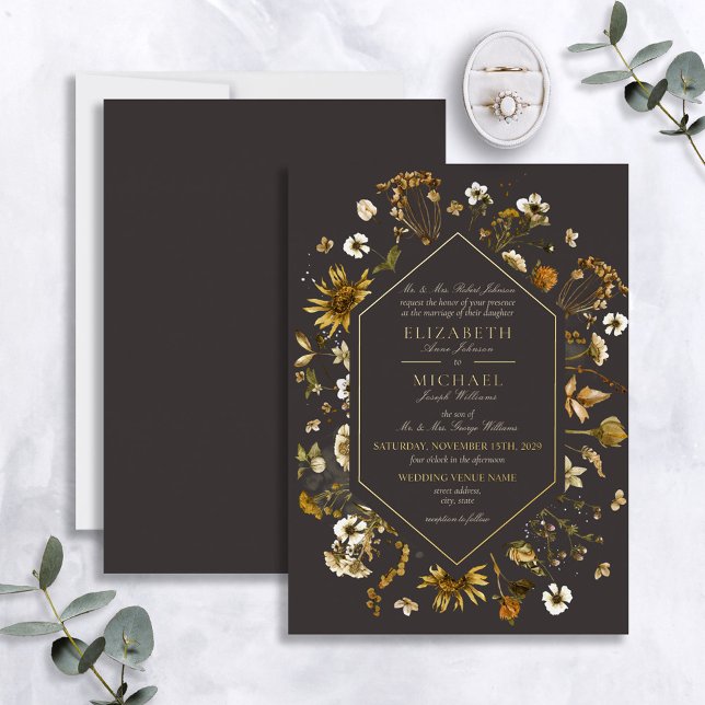 Rustic Sunflowers Botanical Formal Wedding Gold (Creator Uploaded)