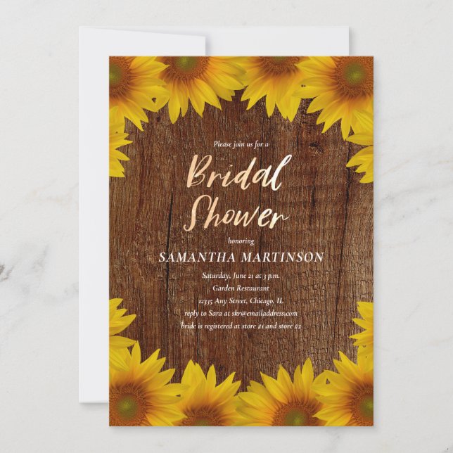 Rustic Sunflowers | Bridal Shower Invitation (Front)