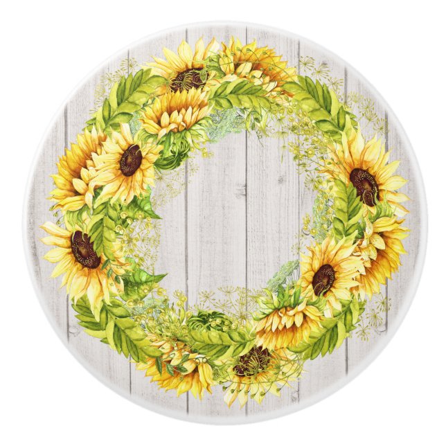Rustic Sunflowers Cabinet / Drawer Knob (Front)