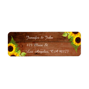 Rustic Sunflowers Fern Return Address Labels