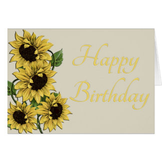 Watercolor Sunflowers Birthday Cards, Watercolor Sunflowers Birthday 