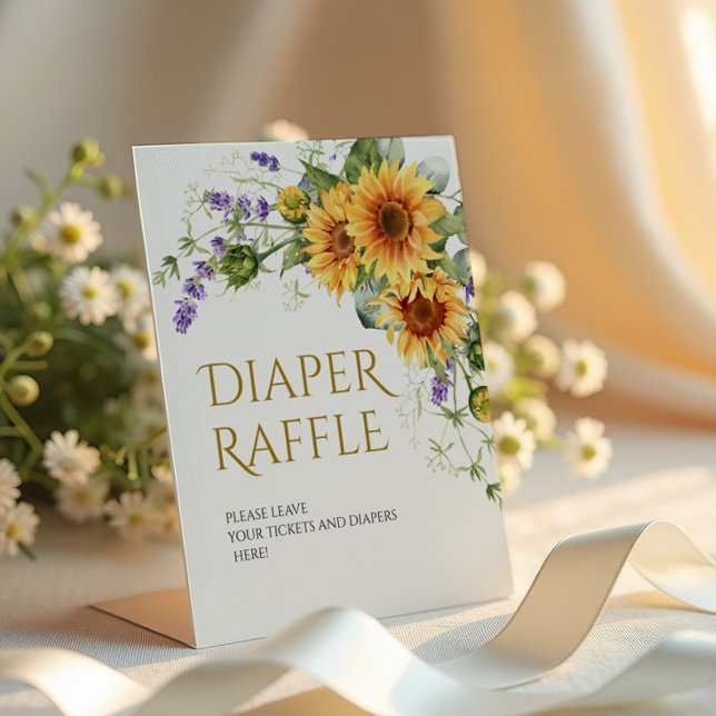 Rustic Sunflowers & Lavender Diaper Raffle Sign (Creator Uploaded)