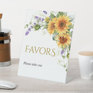 Rustic Sunflowers & Lavender Shower Favours Sign