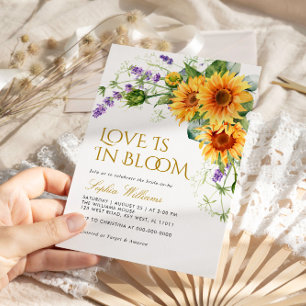 Rustic Sunflowers Love Is in Bloom Bridal Shower Invitation