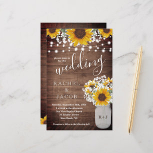 Rustic Sunflowers Mason Jar Lights Budget Wedding