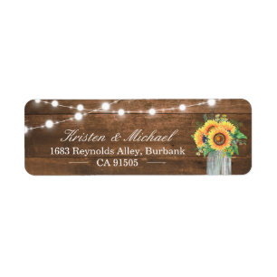 Rustic Sunflowers Mason Jar String Lights Wood