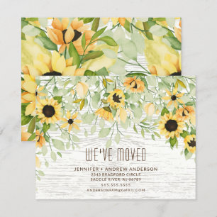 Rustic Sunflowers Moving Announcement