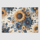 Rustic Sunflowers Navy Blue Daisies Decoupage