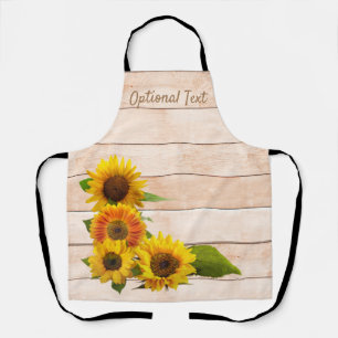 Rustic Sunflowers on Wood Apron