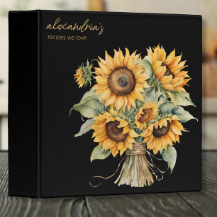 Rustic Sunflowers Recipe Binder