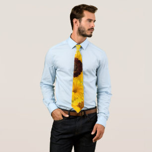 Rustic Sunflowers Sage Wood Lights Wedding Tie