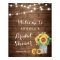 Rustic Sunflowers String Lights Bridal Shower Sign