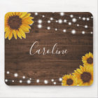 Rustic Sunflowers & String Lights on Wood