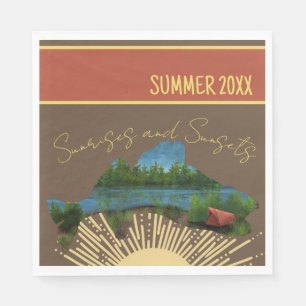 Rustic Sunrises and Sunsets Picnic Napkins