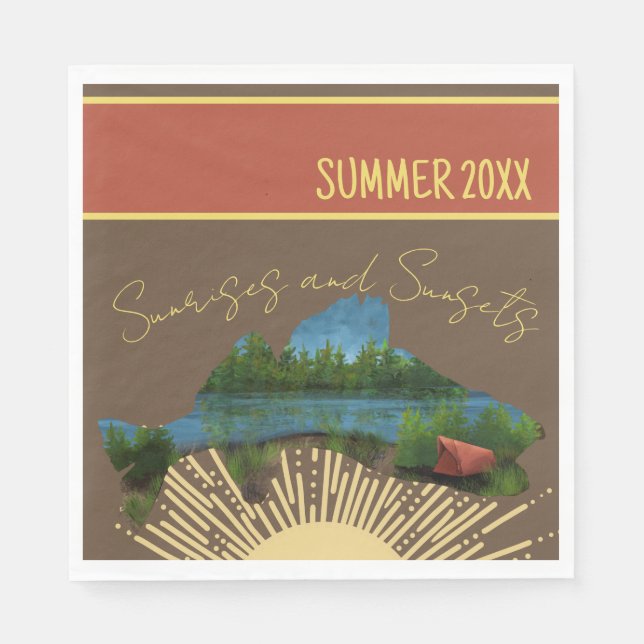 Rustic Sunrises and Sunsets Picnic Napkins (Front)