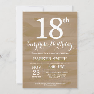 Rustic Surprise 18th Birthday Invitation
